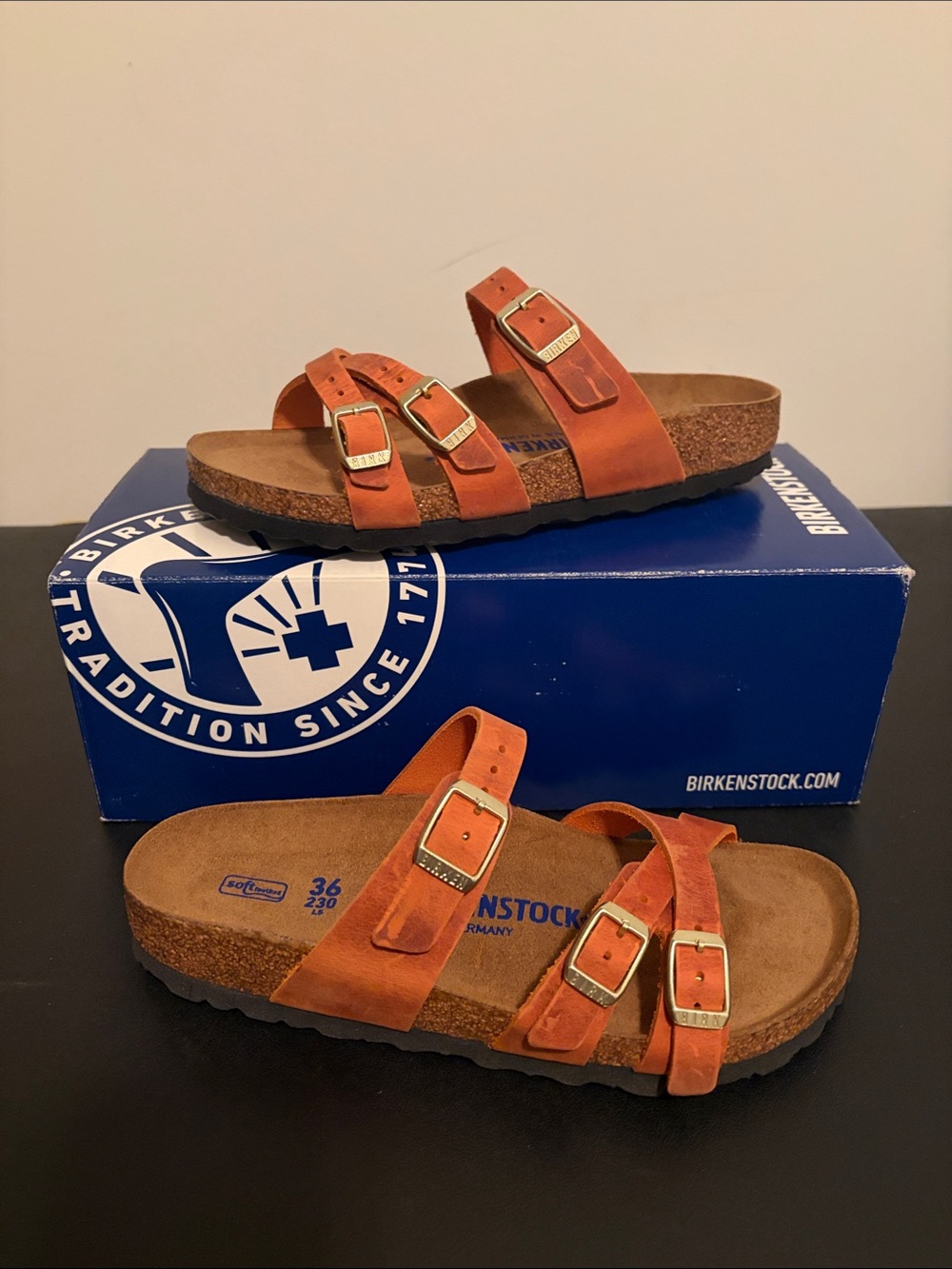 Birkenstock Franca Burnt Orange Women’s 5 JB